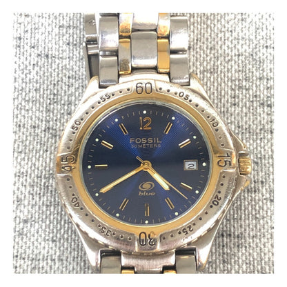 Reloj Fossil Blue Vintage Hombre Fondo Azul