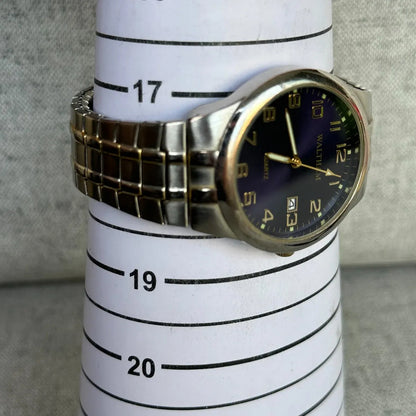 Reloj Waltham Hombre 1999 Azul Sunburst Con Fecha 41mm Leer