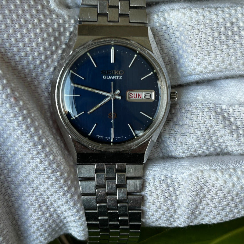 Reloj  Seiko Sq Hombre Dic.1978 Dial Azul Clásico Vintage