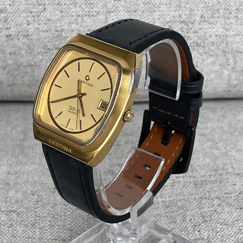 Reloj Certina Ds-5 Zafiro Hombre Años 80´s Quartz Dorado