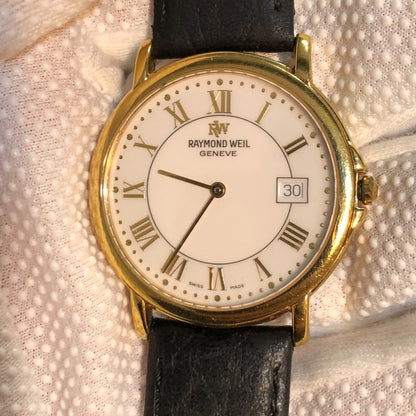 Raymond Weil Hombre Zafiro Chapado Oro 18k Suizo Años 90s