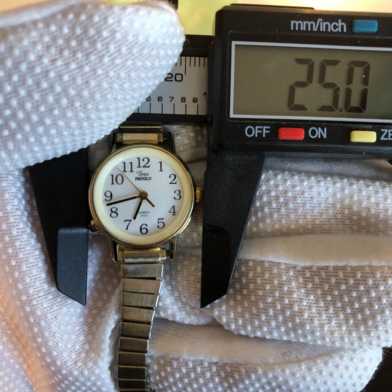 Reloj Timex Mujer Vintage Año 1998 Indiglo A Las 8 Dorado