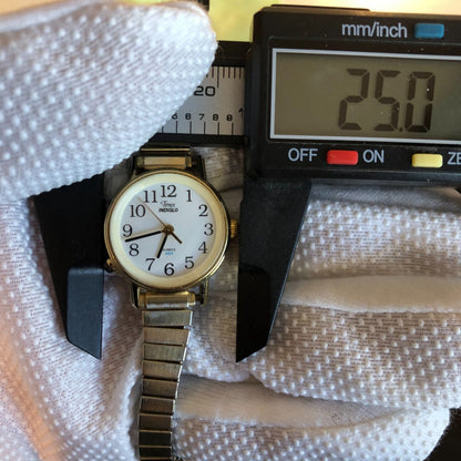 Reloj Timex Mujer Vintage Año 1998 Indiglo A Las 8 Dorado