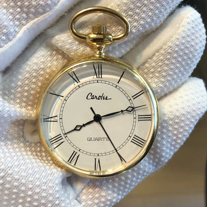 Reloj De Bolsillo Carolee Cuarzo Años 90 Dorado Clásico