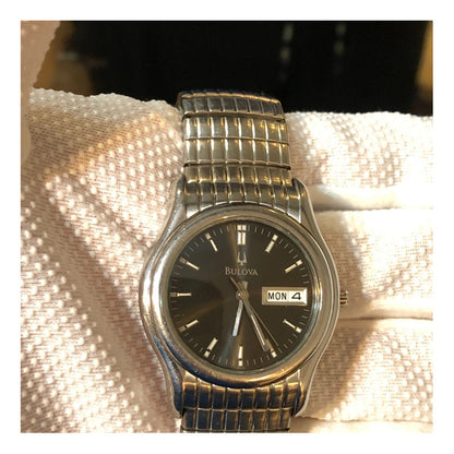 Reloj Bulova Hombre 2002 Correa Expandible Funciona Perfecto