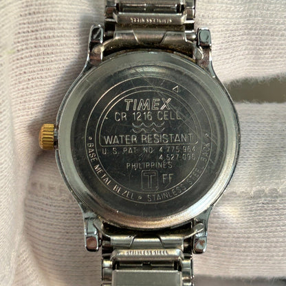 Reloj Timex Mujer Año 2003 Bicolor Indiglo Dial Perla Arena