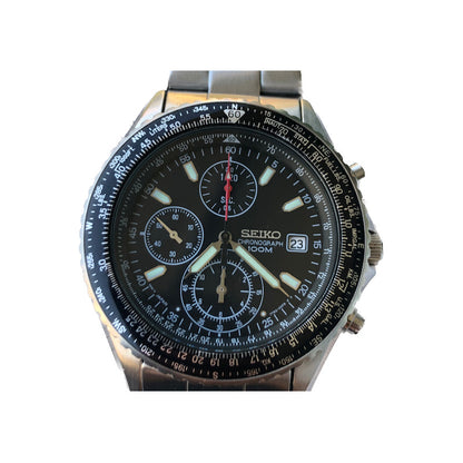 Reloj Seiko Flightmaster Pilot Hombre Acero Plateado