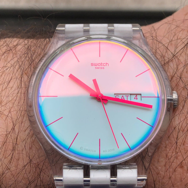 Reloj Swatch Hombre Año 2019 Pastel Rebel Iridiscente 41mm