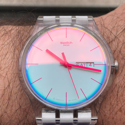 Reloj Swatch Hombre Año 2019 Pastel Rebel Iridiscente 41mm