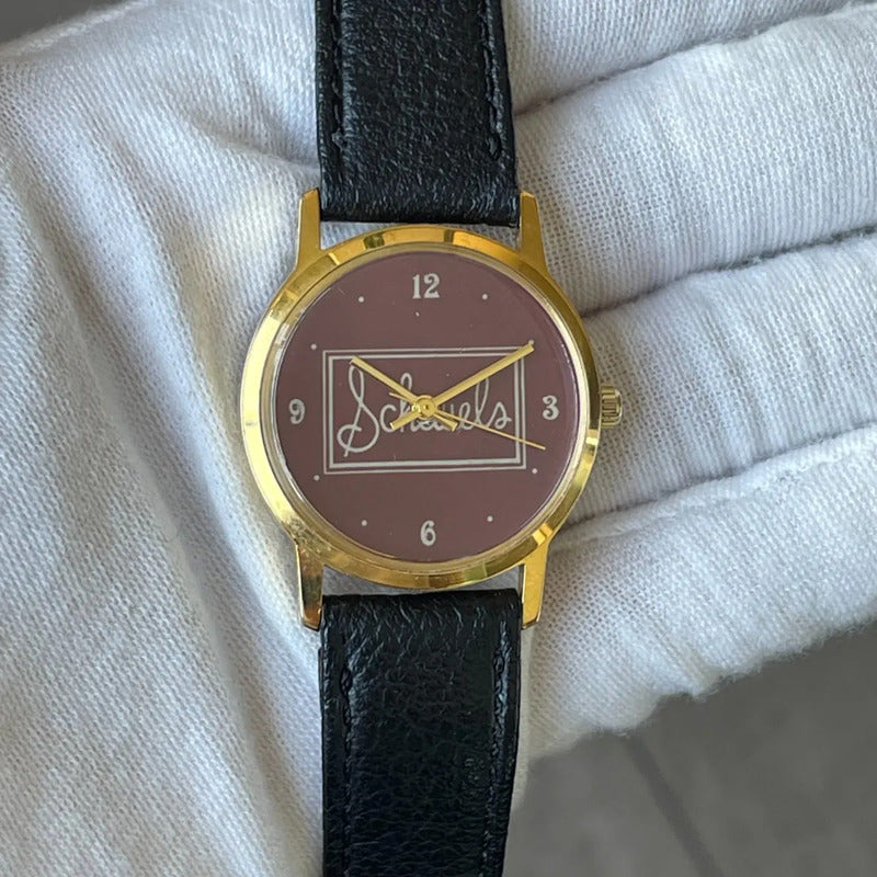 Reloj Shauels Unisex A Cuerda Ca. Año 1980 Dial Marrón Único