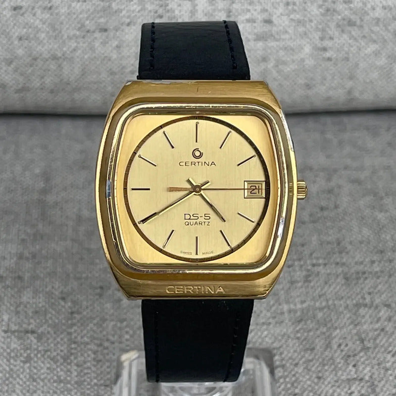 Reloj Certina Ds-5 Zafiro Hombre Años 80´s Quartz Dorado