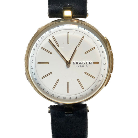 Reloj Skagen Mujer 2017 Híbrido Signatur Dorado Cuero Negro