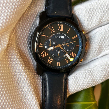 Reloj Fossil Hombre Año 2015 Grant Ícono Azul Descatalogado