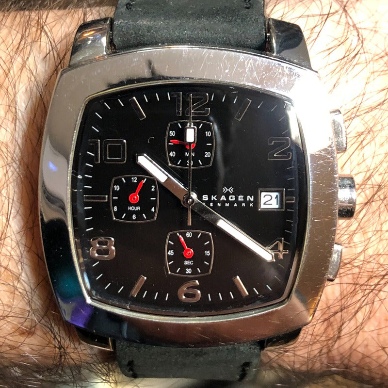 Reloj Skagen Hombre Año 2006 Cronógrafo Cuadrado Danés