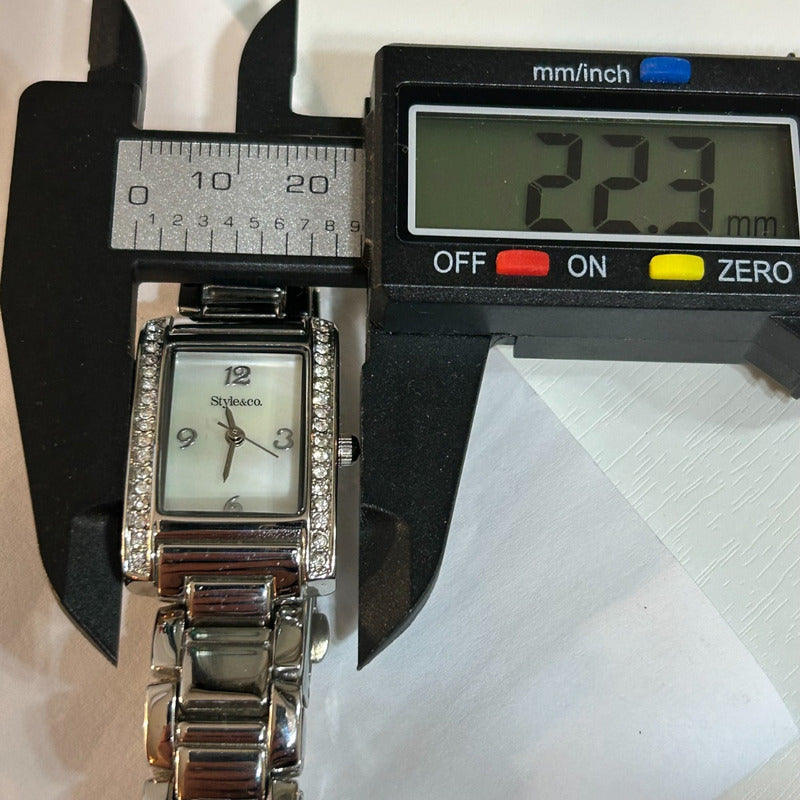 Reloj Joya Style&co Mujer 2008 Madreperla Rectangular Escaso