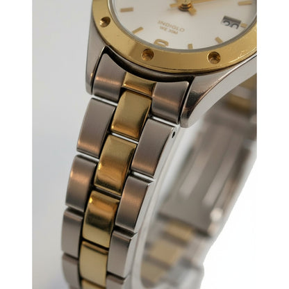 Reloj Timex Mujer Año 2009 Bisel Dorado Acero Two Tone