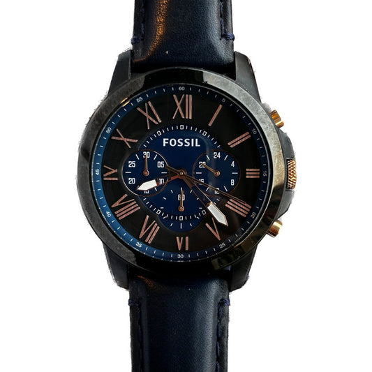 Reloj Fossil Hombre Año 2015 Grant Ícono Azul Descatalogado