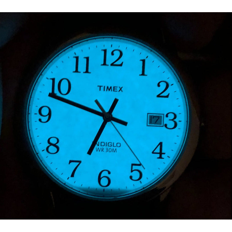 Reloj Timex Vintage Indiglo Hombre Luz En La Esfera