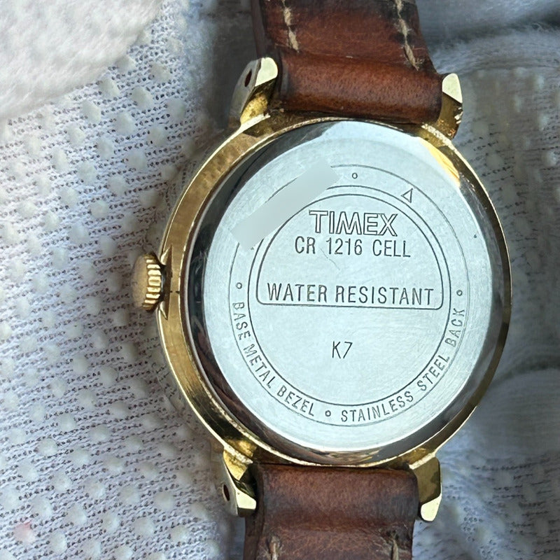 Reloj Timex Mujer Vintage 1997 Indiglo Pulsera Cuero Cuadriculada