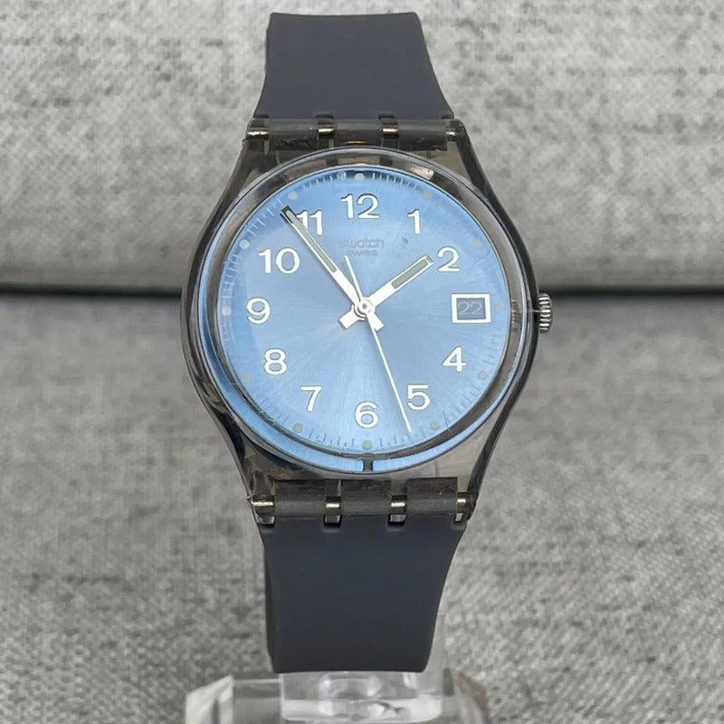 Reloj Swatch Gent 2003 Azul Sunburst Transparente Gm415 Azul