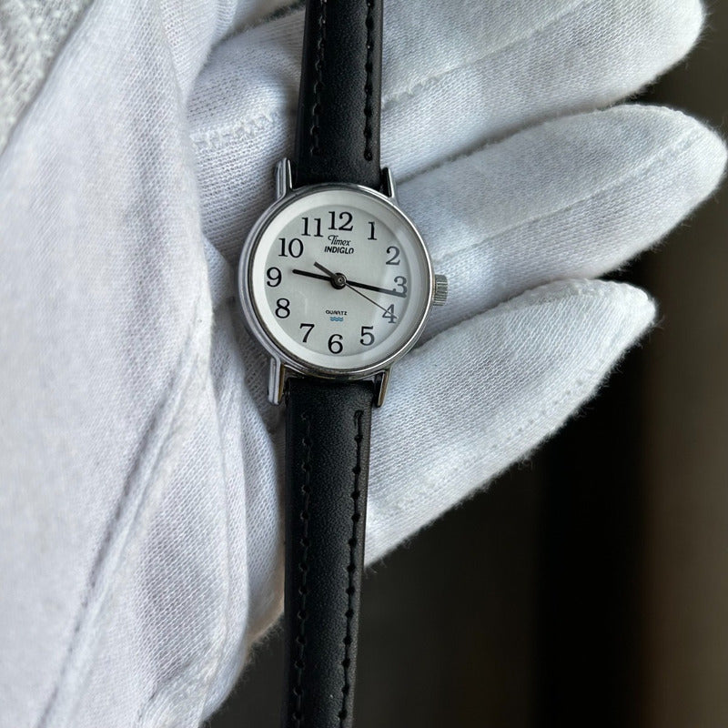 Reloj Timex Mujer Vintage 1997 Indiglo Dial Blanco Impecable