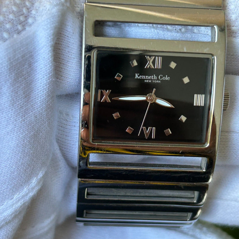 Reloj Kenneth Cole Mujer Año 2004 Acero Rectangular Cut-out