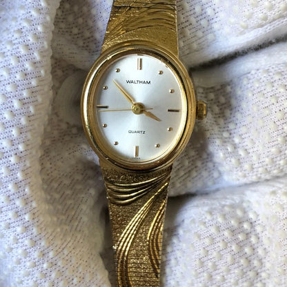 Reloj-joya Waltham Mujer Vintage 1994 Dorado Dial Sunburs