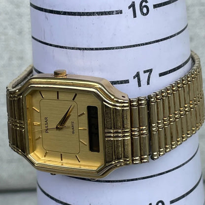 Reloj Pulsar Hombre 1989 Análogo Y Digital Dorado Original