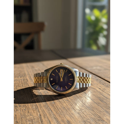 Reloj Westclox Hombre 1995 Datejust Style Purpura Sunburst