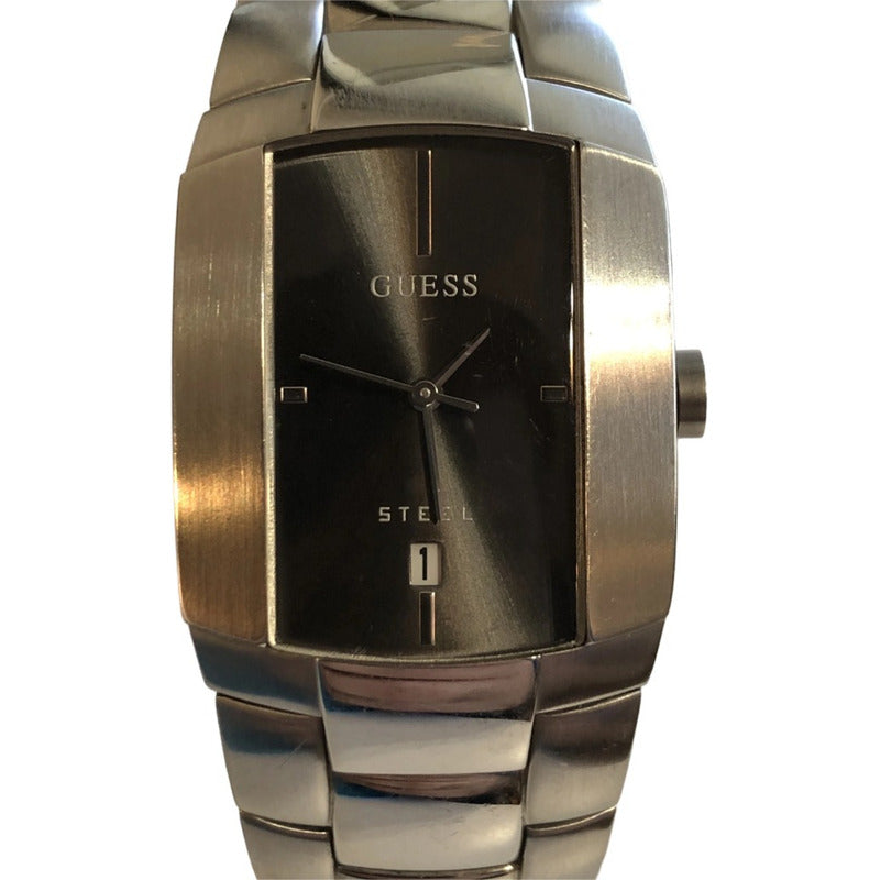 Reloj Guess Steel Hombre Inicios Años 2000 Sunburst Compacto
