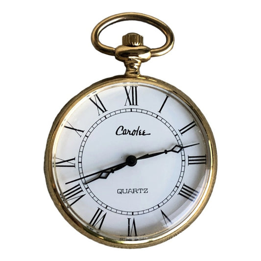 Reloj De Bolsillo Carolee Cuarzo Años 90 Dorado Clásico
