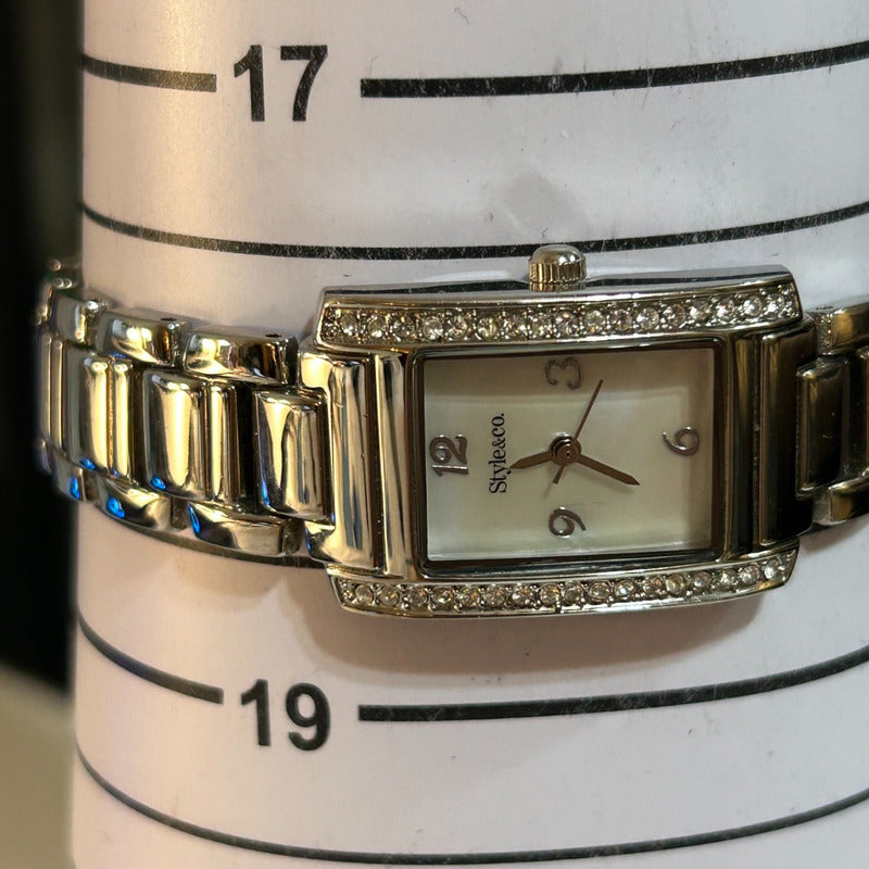 Reloj Joya Style&co Mujer 2008 Madreperla Rectangular Escaso