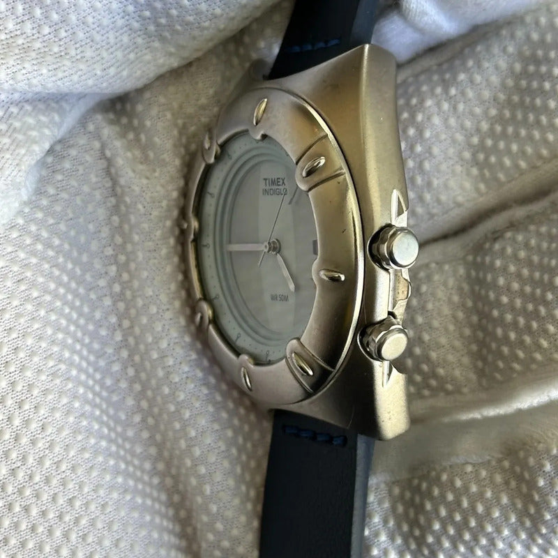 Reloj Timex Hombre Año 2001 Experimental Futurista Bisel Rotatorio