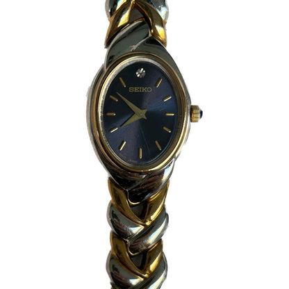 Reloj Seiko Mujer 1992 Oval Bicolor Pulsera Joya Integrada