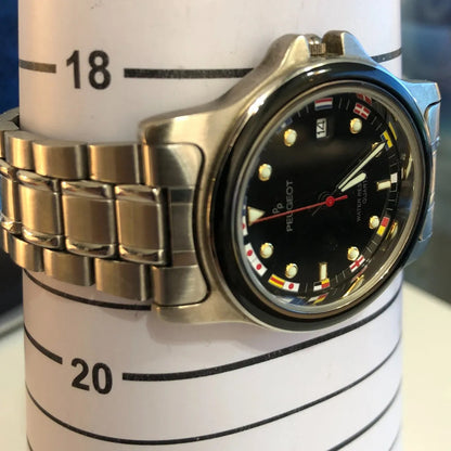 Reloj Peugeot Paris Pp Hombre Cuarzo Vintage Años 90 Acero Náutico