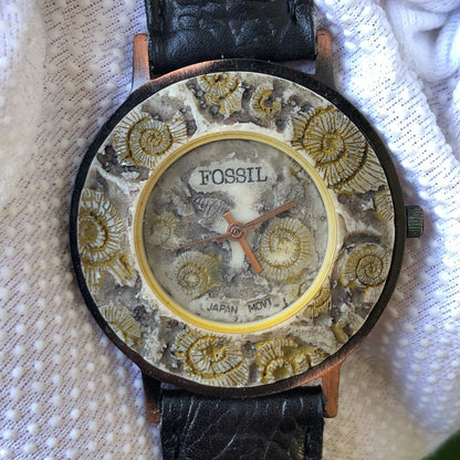 Reloj Fossil Relic Ammonite Mujer Vintage 1995 Único Raro
