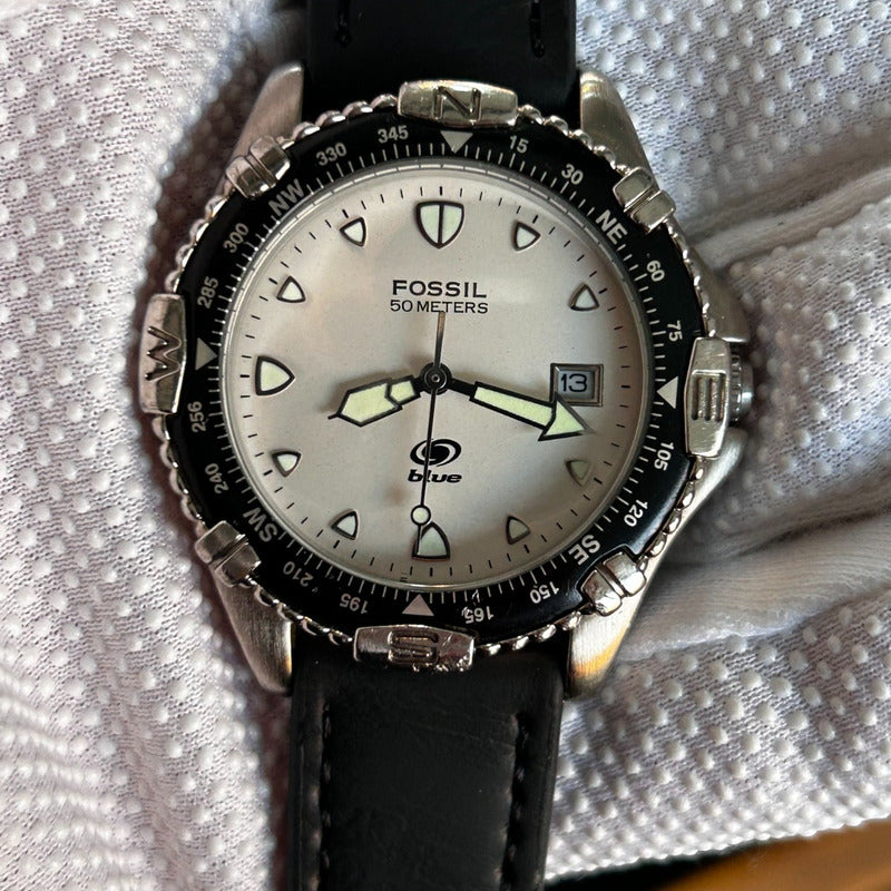 Reloj Fossil Hombre Año 2000 Dial Perlado Blue Serie