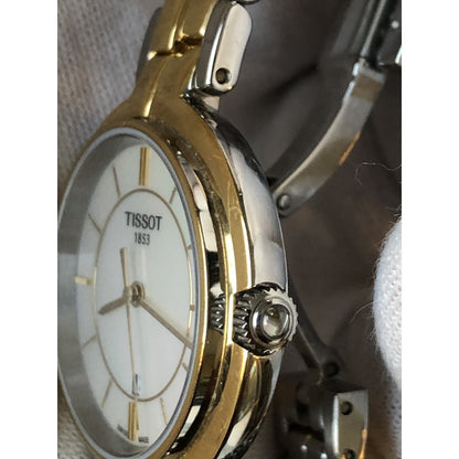 Reloj Vintage Tissot Mujer Zafiro Dorado-plateado Perla