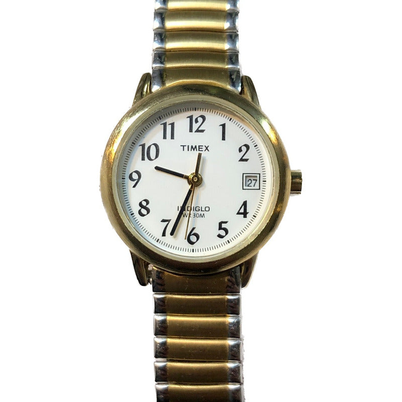Timex Indiglo Bicolor Mujer Años 2000 Pulsera Expandible