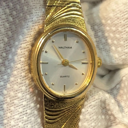 Reloj-joya Waltham Mujer Vintage 1994 Dorado Dial Sunburs