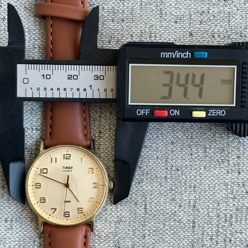 Reloj Timex Hombre Año 1998 Dial Crema Numerales Aplicados