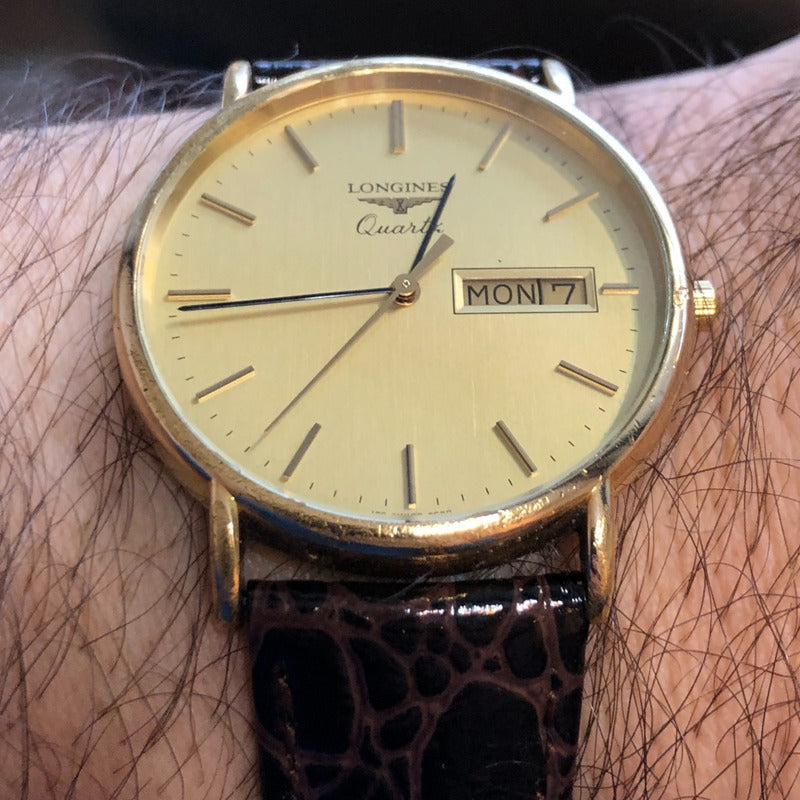 Reloj Longines Hombre Año 1989 Quartz Dorado Day-date