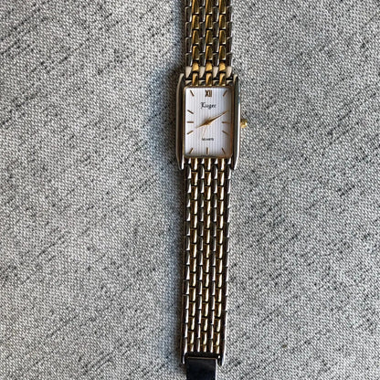 Reloj Luger Mujer Vintage 1997 Suizo Eta Rectangular Two Tone