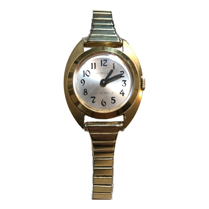 Reloj Vintage Jubilee Mecánico Mujer Pulsera Oro Laminado10k