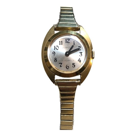 Reloj Vintage Jubilee Mecánico Mujer Pulsera Oro Laminado10k
