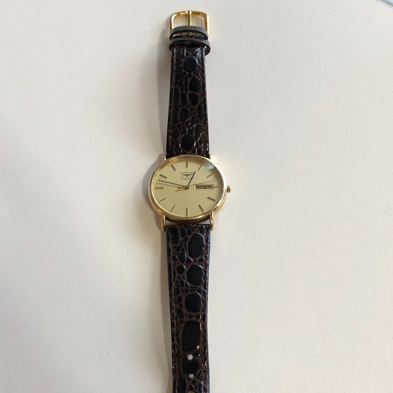 Reloj Longines Hombre Año 1989 Quartz Dorado Day-date