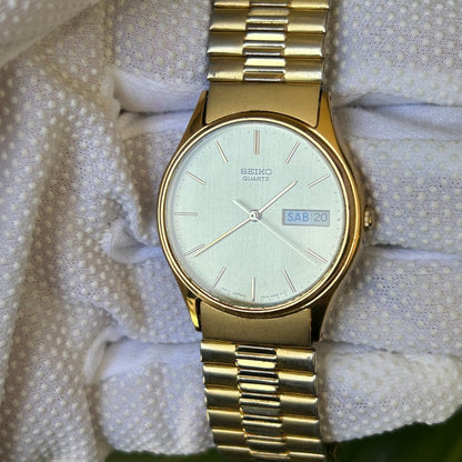 Reloj Seiko Hombre Vintage 1994 Dial Champagne Día-fecha