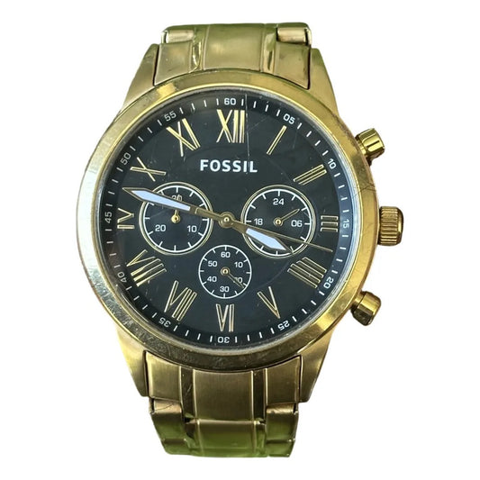 Reloj Fossil Flynn Chronograph Hombre Año 2017 Dorado Romano