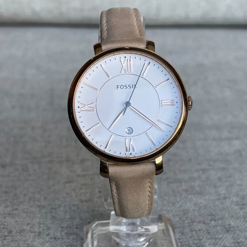 Reloj Fossil Mujer Jacqueline Rose Gold Año 2016 Cuero Fecha