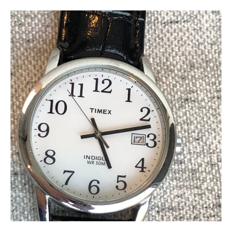 Reloj Timex Vintage Indiglo Hombre Luz En La Esfera